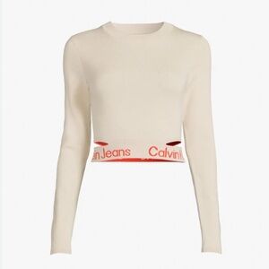 Calvin Klein Cut Out Logo Tape Jersey  Sz S